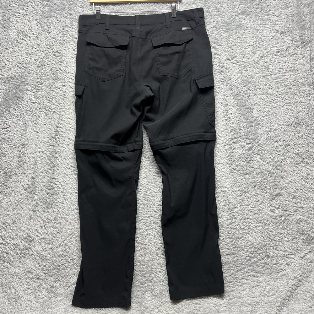 Eddie Bauer Rainier Pants Mens 36x32 Black Convertible Cargo Hiking Outdoor